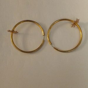 Gold hoops with pink 🌸 flowers